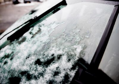 Icey car window